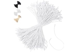 DASSNANE 600pcs 7.7" Cotton Hanger Tag String for Clothing Tags,Hanging Tags,Bag tag Loops,Conventional String Thickness,3Colors Available