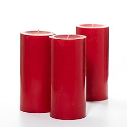 Richland Set of 3 Red Pillar Candles 3" x