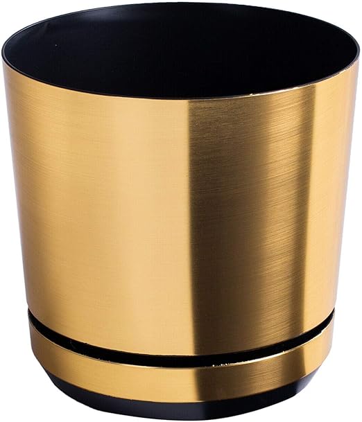 Korad GOLD flower indoor plant pot with saucer plastic gloss modern