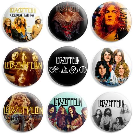 Led Zeppelin Pinback Buttons Pin Badges 1 Inch (25mm) - Pack of 9
