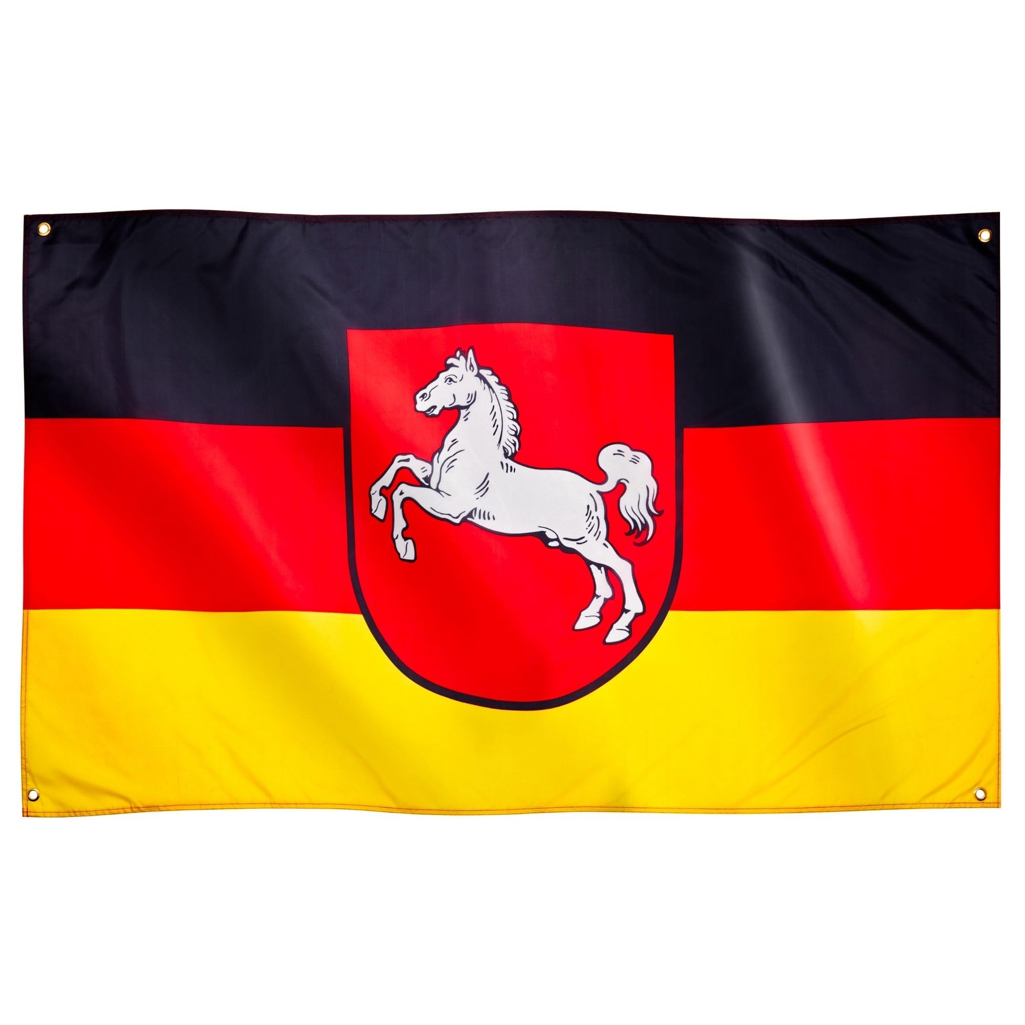 Runesol Lower Saxony Flag, 91x152cm, 3ft x 5ft, Lower Saxons Flag, 4 Grommets, Eyelet in Every Corner, German Region, Premium Flags, Inside, Outside, Vivid Colours — image 1