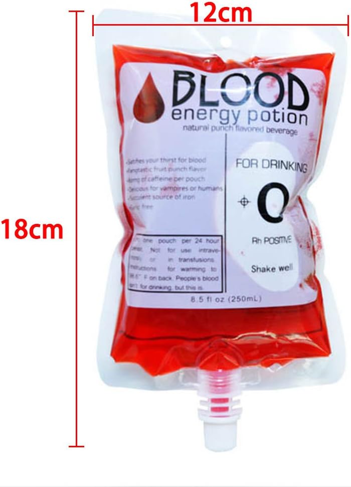 Urstory1 10 Pcs Blood Bag Drink Halloween Party Cups, 250ml Cosplay Props Halloween Party Reusable Blood Bag - Image 3