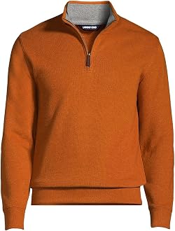 Heather Bedford Rib Quarter Zip Sweater 