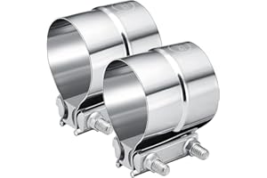 EVIL ENERGY 3.0'' Exhaust Clamp, Lap Joint Band Clamp Stainless Steel for Pipes, Mufflers, Catalytic Converters (2PCS, 3.0 inch)