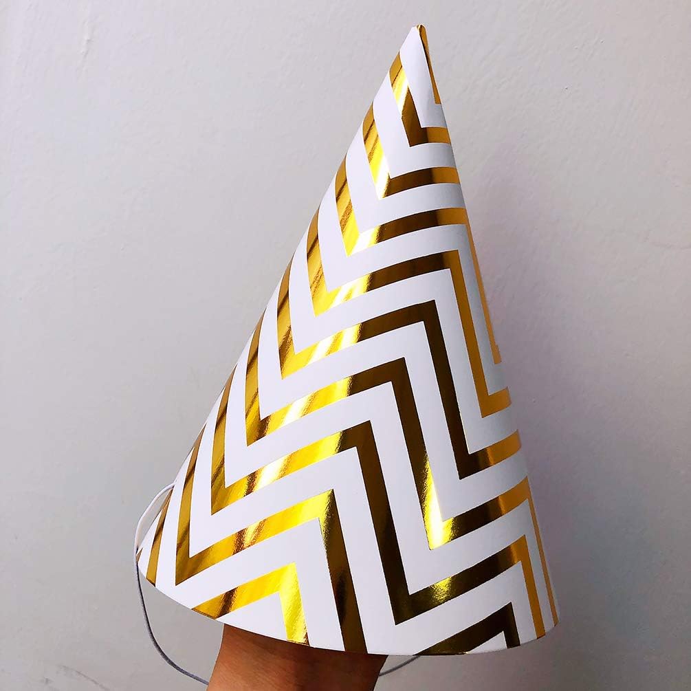 Boieo Gold Birthday Party Hats, 12 pcs Assorted: Clothing