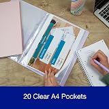 Oxford A4 Display Book 5 Pack 20 Pockets Pastel Colours view 2