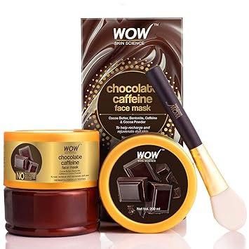 WOW Skin Science Chocolate Caffeine Face Mask for Recharging & Rejuvenating Dull Skin - No Parabens, Sulphate, Mineral Oil & Color - 200mL