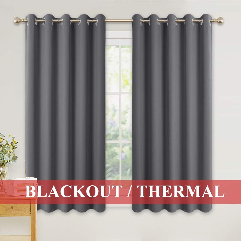 Pony Dance Grey Blackout Curtains Ring Top Thermal Curtains