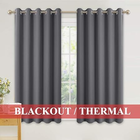 Pony Dance Grey Blackout Curtains Ring Top Thermal Curtains