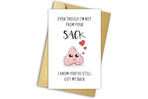 Funny Step Dad Fathers Day Card, Unique Fathers Day Birthday Gifts Ideas, Rude Greeting Card Gift for Dad