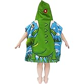 growell Hooded Kids Beach Towels - Toddler Bath Towel Girls Boys Swim Cover-ups for Ages 1 to 6 Kids Pool Towels Quick Dry Lightweight Soft Microfiber Poncho Towel 24x24 (Alligator Green)