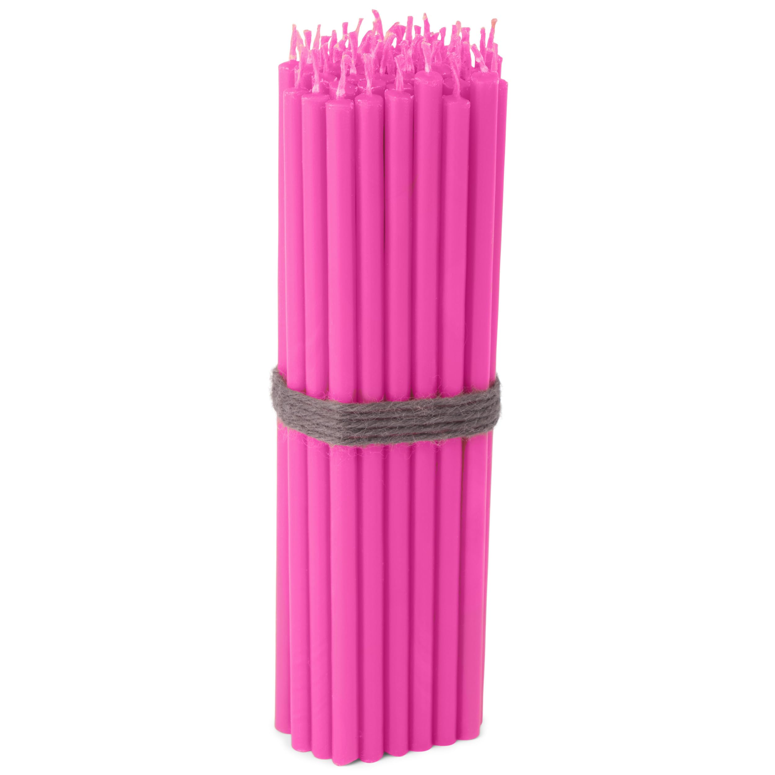 NKlaus - 50x Stick Candles Pink sootfree dripfree Thin L 16cm Premium Paraffin Wax 36120