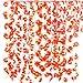 6 Pack Fall Garland with Lights Thanksgiving Decor Total 60FT & 120 Lights Maple Leaves String Lights Thanksgiving Halloween Garland Waterproof 3AA Battery Powered for Thanksgiving Fireplace Outdoor D