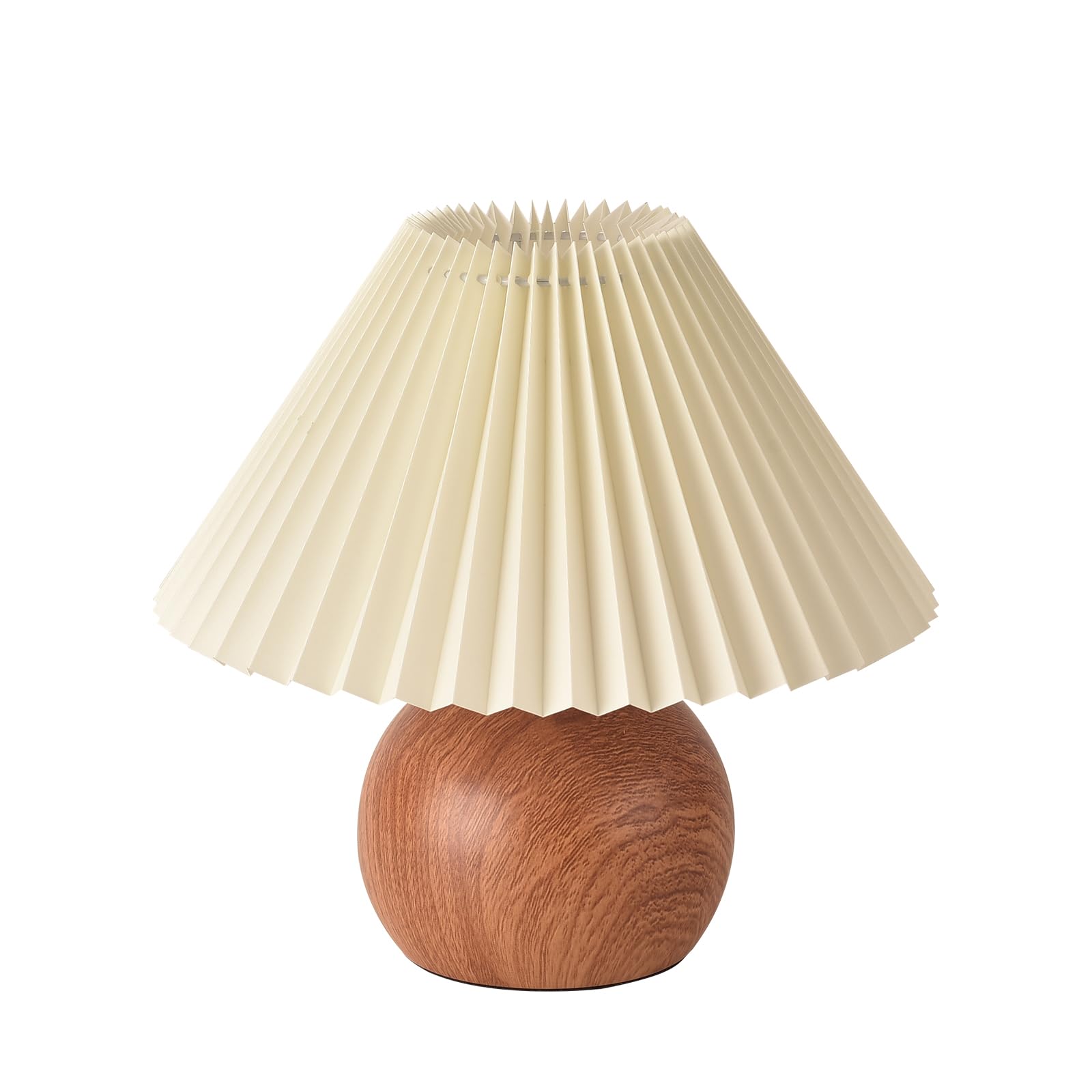 Photo 1 of KUNJOULAM Retro Pleated Table Lamp, Modern Bedside Nightstand Lamp with Beige Lampshade, Metal Base for Bedroom, Home Office, Living Room, Kids Dorm without Bulb