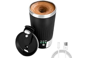 Beyoung Auto Stirring Cup, 14oz Automatic Magnetic Self Stirring Coffee Cup With 3 Mixing Function, Travel Tumbler Car Cup With Shaftless Mixing Strong Power For Chocolate Mocha,Black