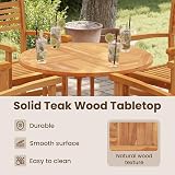 vidaXL Solid Teak Wood Round Tabletop 2.5cm 90cm Weather Resistant Outdoor view 5