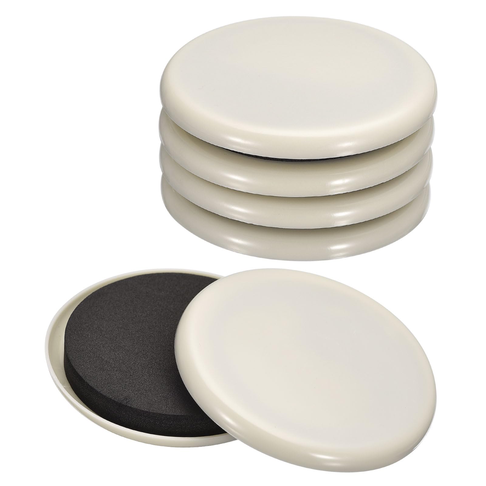 uxcell Furniture Sliders, 8Pcs 3.5" - Plastic Reusable Round Sliding Pads, Chair Glides for Carpeted Tile Vinyl Hardwood Floors (Grey) — image 1