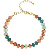 BXDA Natural Stones Cross Bracelets for Women, Boho Handmade Adjustable Semi Precious Healing Stone Beaded String Bracelet Prom Jewelry Gift.