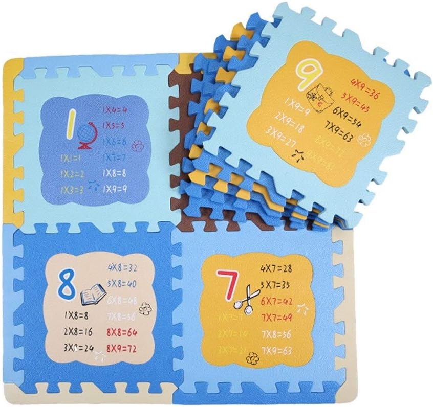Garden Crawling mat, Number 1-9 Foam Stitching Game mat, Detachable Sports mat, Natural Dyeing Hypoallergenic Active Carpet,B (Size : 9 Floor mats+12 Side Strips)