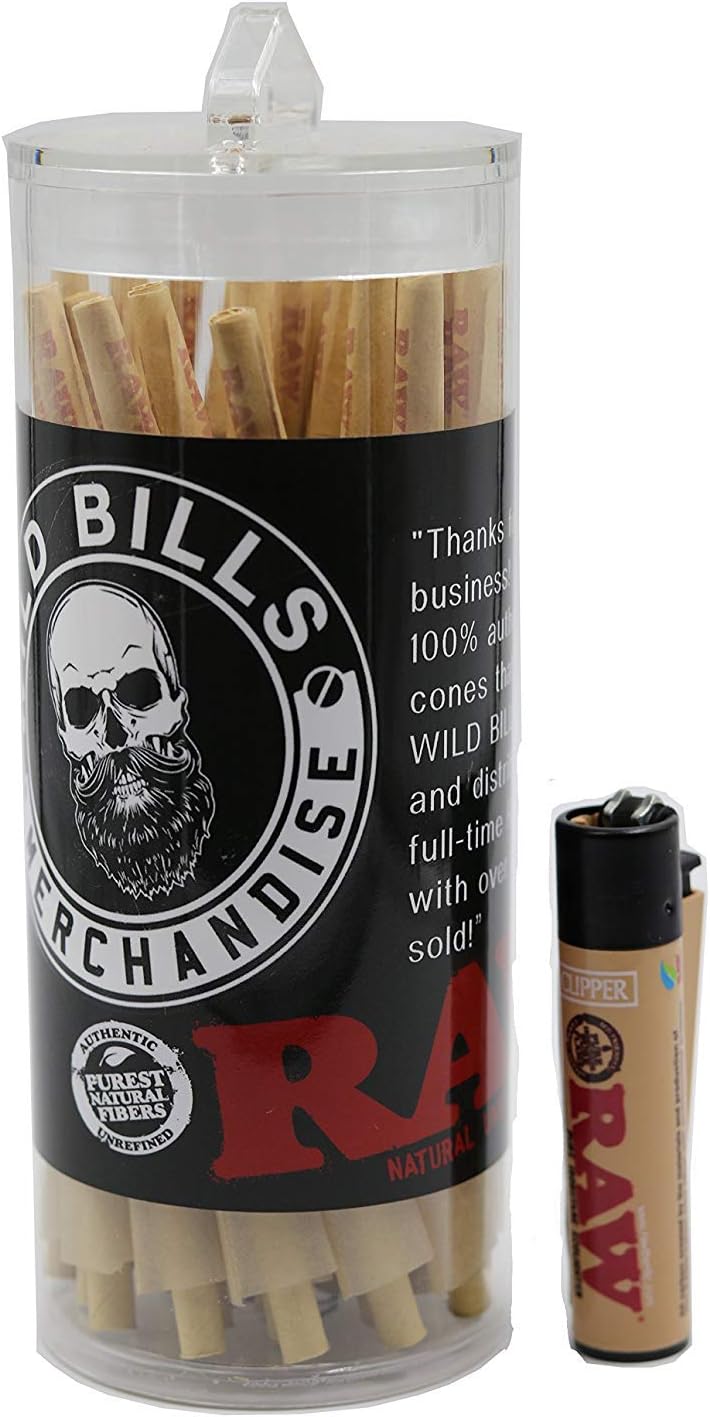 Raw Classic Pre Rolled Cones (100) with Free Clipper Lighter