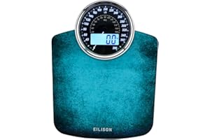 EILISON Highly Advance 2-in-1 Digital & Analog Weighing Scale for Body Weight-400lbs, 4 High Precison GX Sensor Accurate, Thick Tempered Glass, Extra Large Display (Blue)