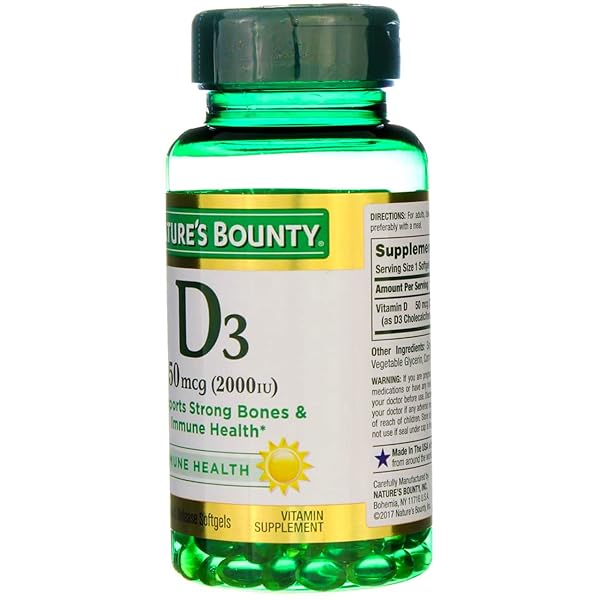 NATURE’S BOUNTY VITAMIN D3 2000 IU SOFTGELS 150 EA