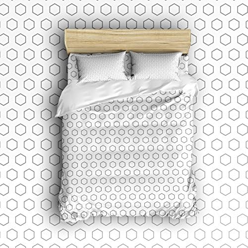 Pretty Lee Abstract Geometric Pattern Duvet Cover Set 4PCS with 2 Pillowcase 1 Duve Cover 1 Bed Sheet Wood