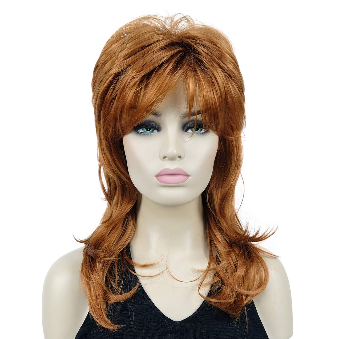 Lydell Long Soft Shaggy Layered Classic Cap Full Synthetic Wig Wigs (130A Fox Red)