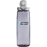 Nalgene 24 oz On The Fly Lock-Top Water Bottle, Smoke Gray w/Gray | Easy Chug Cap with Locking Lid, Cup Holder Size, BPA-Free, Durable &amp; Leak Proof, Slim Travel Bottle for School &amp; Sports