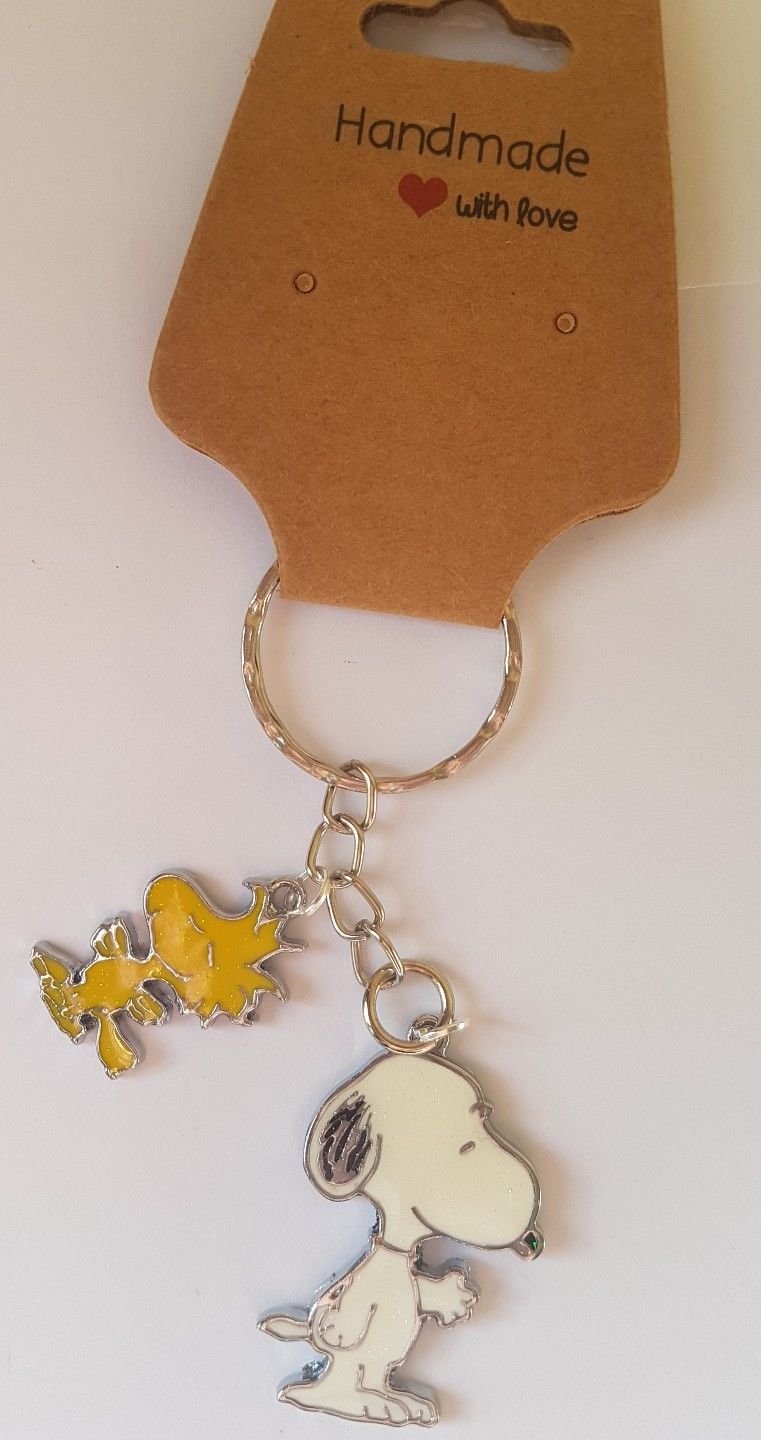 Handmade keyring keychain for any Snoopy and Woodstock fan. Great gift