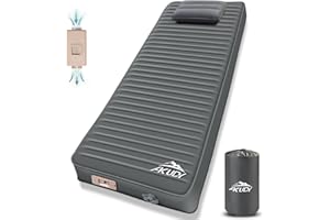 Self Inflating Sleeping Pad with Electric Pump, 4" Ultra-Thick Memory Foam Camping Pad with Pillow, 9.5 R-Value Insulated Cam