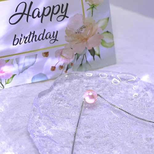 pink pearl necklace as 10 year old girl birthday gifts sterling silver  necklace for girls age 10 single pearl
