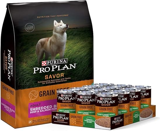 Amazon Com Purina Pro Plan Grain Free Dry Dog Food Canned Wet Dog Food Bundle Package Pet Supplies