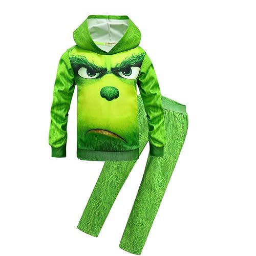 Green Hoodies Set Christmas Halloween Green Monster Cosplay Grinch Costume  Dress Up For Kids Boys Girls Size 11t (Set160) in Kenya | Whizz Costumes