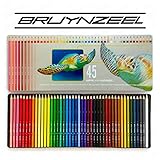 Office Product Bruynzeel - 45 Colouring Pencils in Turtle Design Metal Tin Book