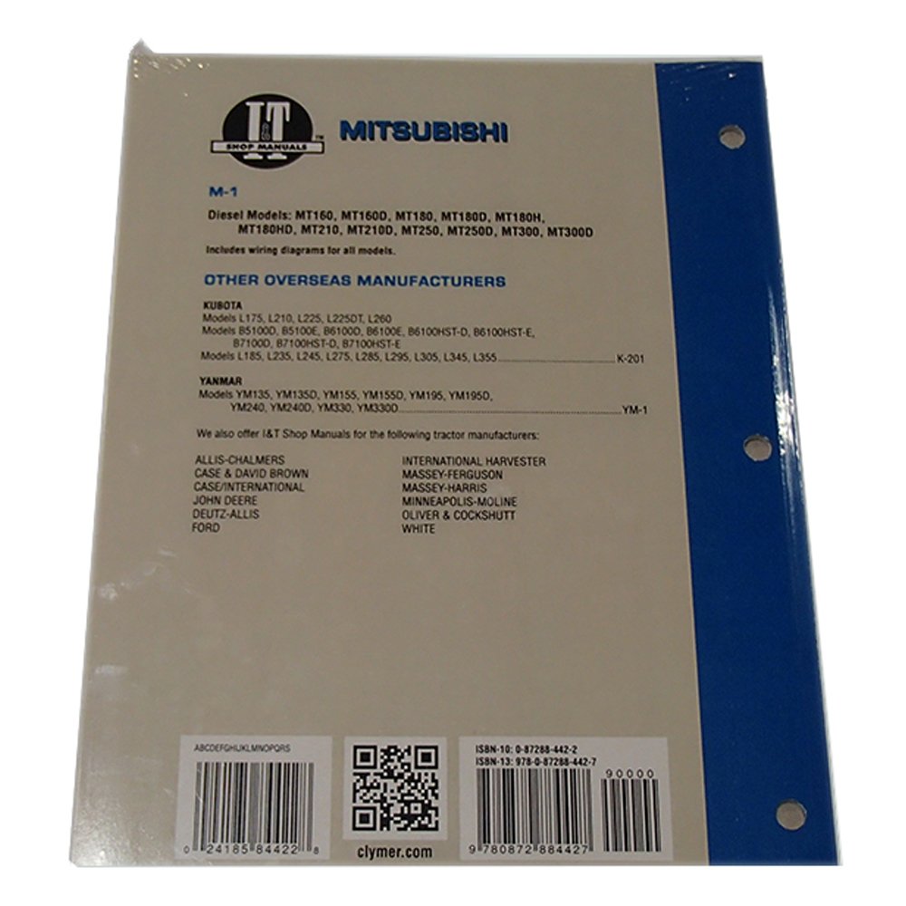 Amazon.com: Shop Service Manual IT M-1 for Mitsubishi MT300 MT210 MT180  MT250: Industrial & Scientific