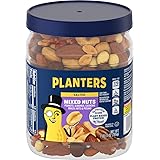 PLANTERS Mixed Nuts, Salted, 27 oz, Resealable Jar - Salted Nuts with Less than 50% Peanuts^ (*Nuts are Measured by Weight),