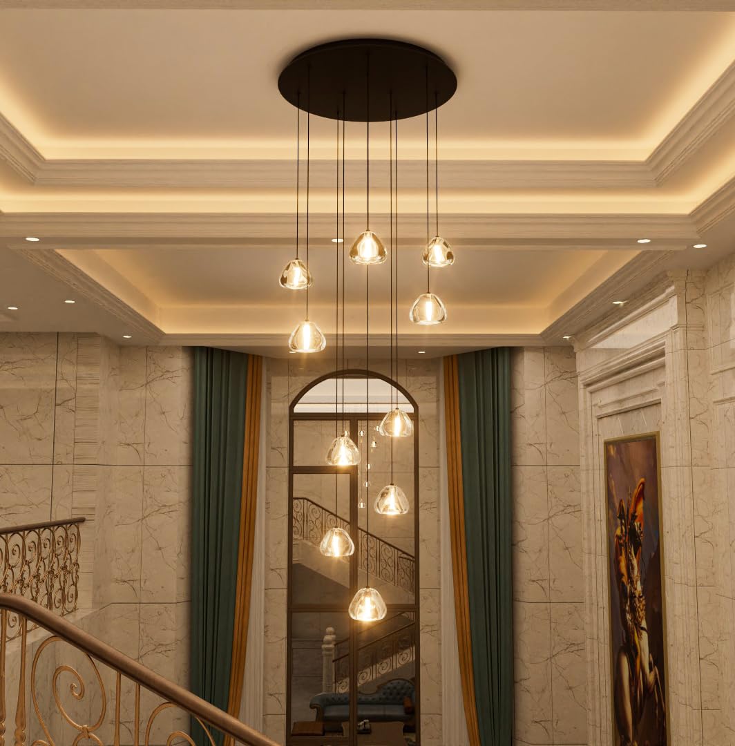 Photo 1 of *UNTESTED*
HAIXIANG LED Chandeliers for Dining Room Adjust High Ceiling Chandelier Light Fixtures Entrance LED Dimmable Ceiling Pendant Drops Light Remote Lights for Living Room Stairwell 2700K 6000K