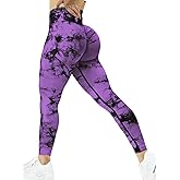SENBAN Women Scrunch Workout Leggings: Butt Lifting High Waisted Yoga Pants - Tie Dye Seamless Booty Gym Leggings