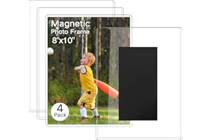 Derlyniupi 4 Pack Magnetic Picture Frame, 8x10 Inches Magnetic Photo Holders for Fridge, Magnetic Photo Frames for Refrigerat