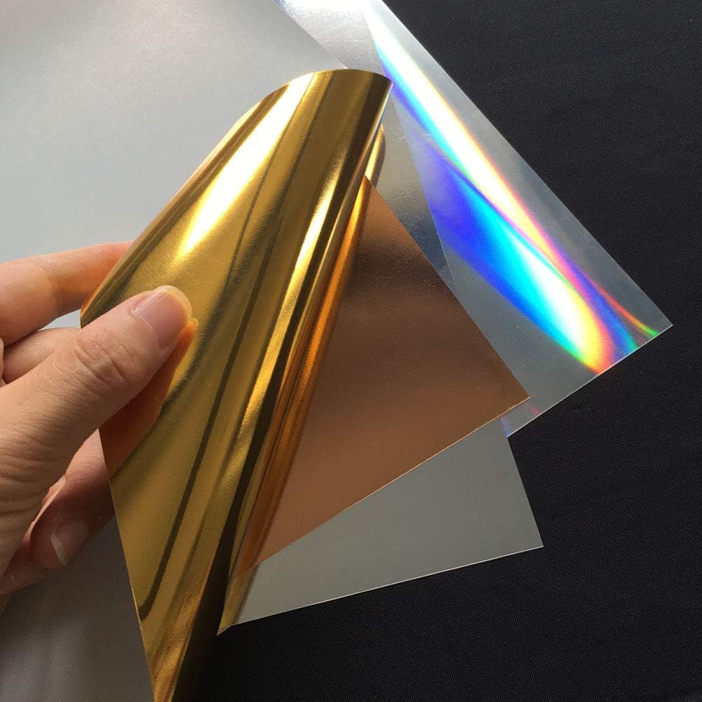 TeeArtist Gold Metallic Iron On Heat Transfer Vinyl Foil HTV for T-Shirts, 12"x10" Sheets, Easy to Cut and Weed for Silhouette Cameo, Cricut, All Craft Cutters (Pack of 5): Kitchen & Dining