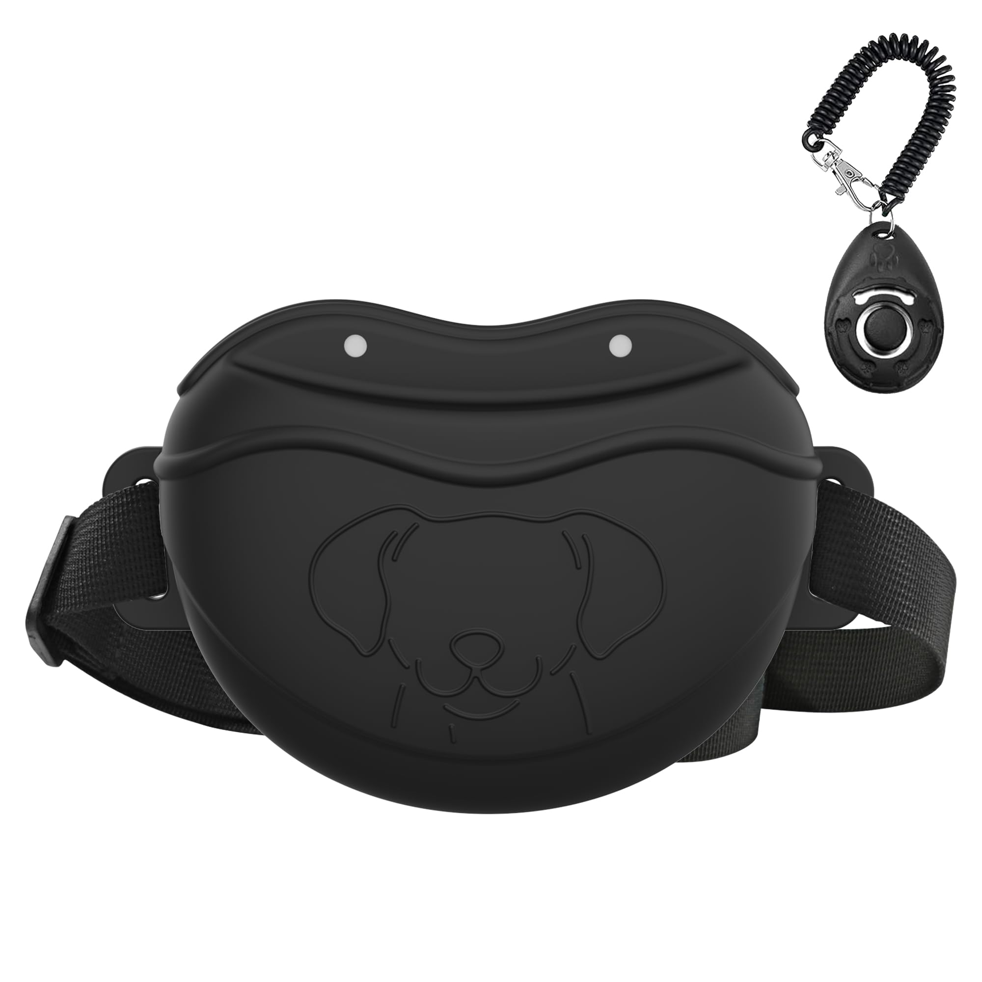 AWINNER Dog Treat Pouch - Premium Silicone, Upgraded 4 Strong Magnets, Enhanced Magnetic Closure, Adjustable Waist Belt - Ideal for Puppy Training, Outdoor Walks (Black)