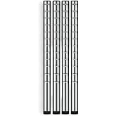 H8'' Chrome Set of 4 Posts NSF Chrome Wire Shelving Post &ndash; Adjustable Steel Support Pole with Numbered Grooves &ndash; Heavy-Duty Rust-Resistant Construction &ndash; Commercial Grade Storage Rack Component