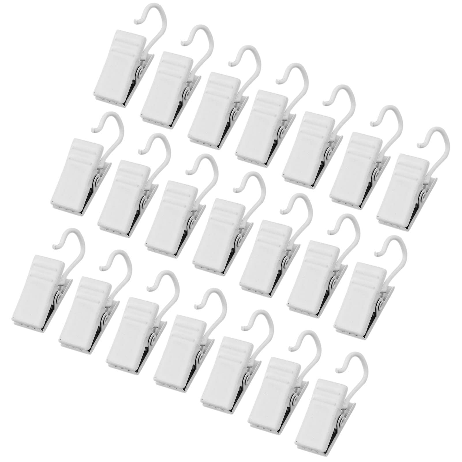 30 Pack Small Heavy-Duty Hook Clip Set Metal Curtain Hangers Clips for Clip Photo Home Decoration Art Craft Display - White