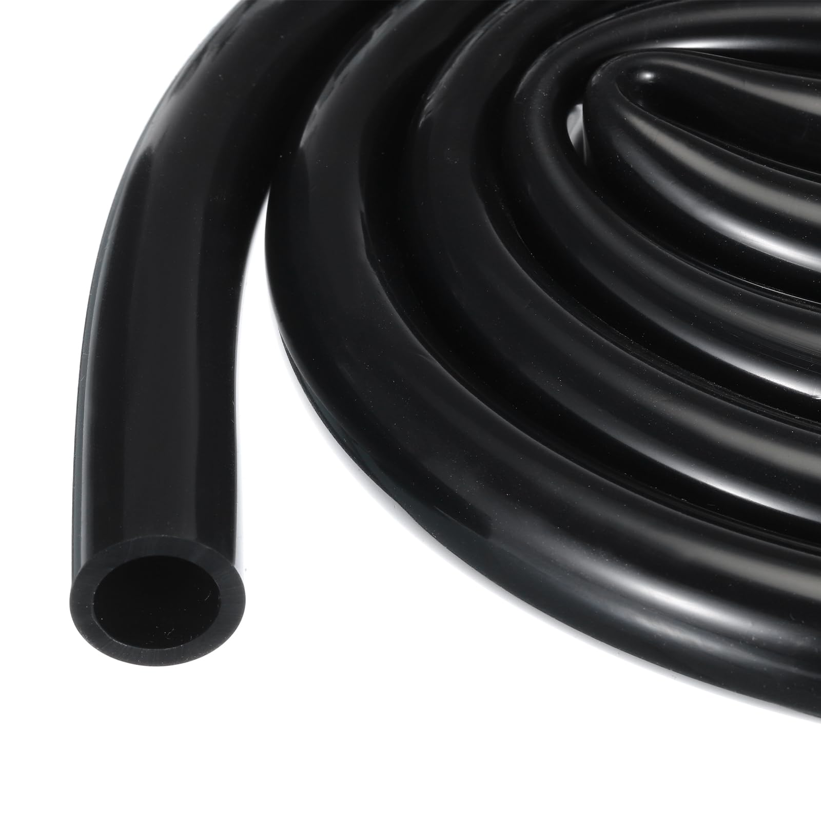 Rebower 16ft Silicone Tubing 4.8mm ID 8mm OD Black Industrial Plastic Tubing Pure Silicone Hoses for Pump Siphoning Draining Irrigation Brewing