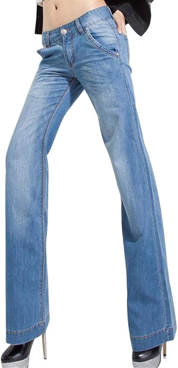 jean femme taille haute large