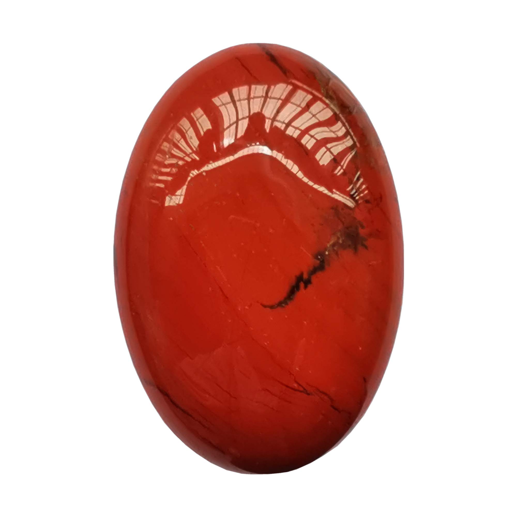 Manekieko Natural Red Jasper Oval Palm Pocket Healing Crystal Spa Energy Stone,Healing Crystal for Therapy Geometry Chakra Balancing — image 1