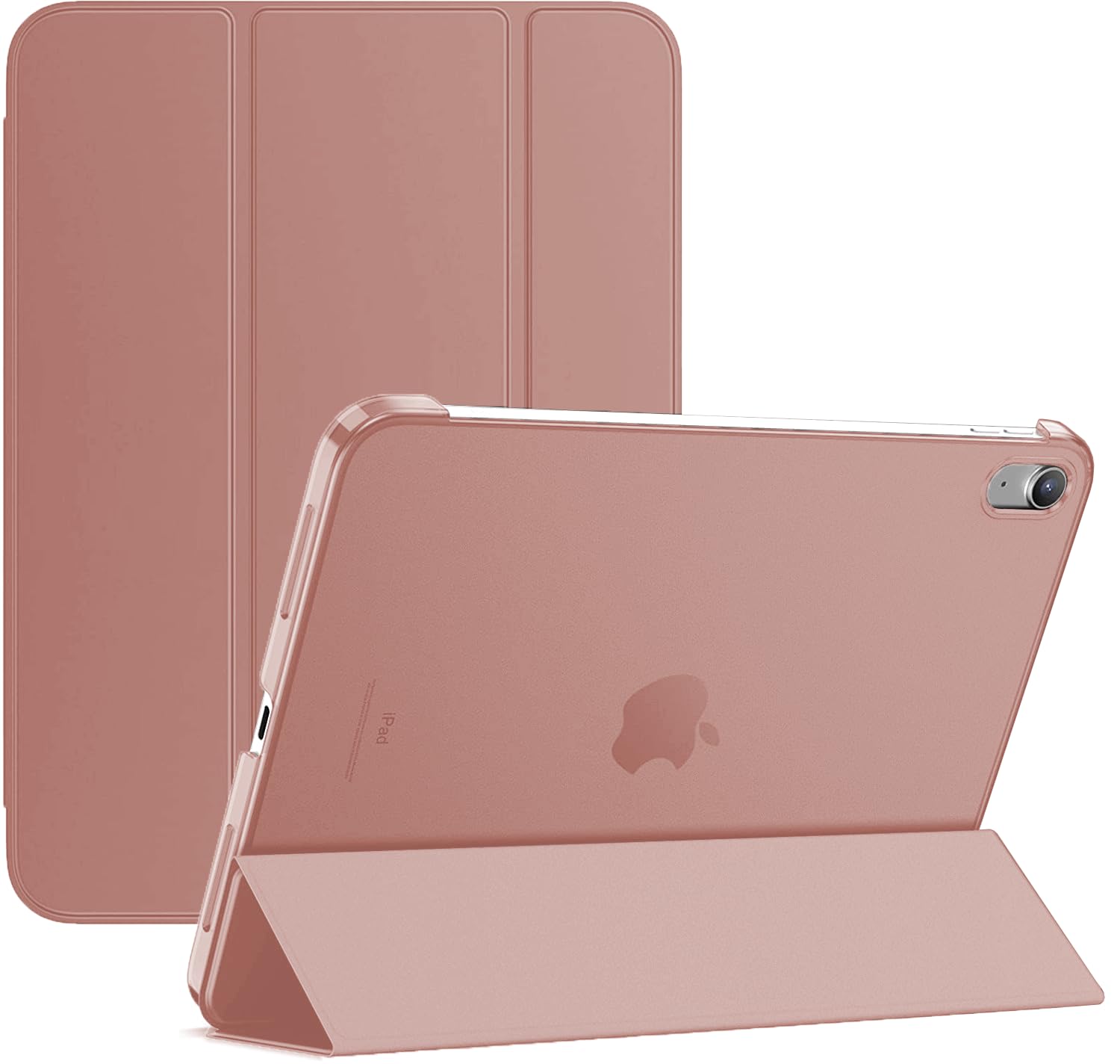 Smart Case For Apple iPad Air 4 Released 2020 and For Apple iPad Air 5 Released 2022 Size 10.9'' and Only For Model Numbers A2316, A2324, A2072, A2325, A2588, A2589, A2591 (Rose Gold)