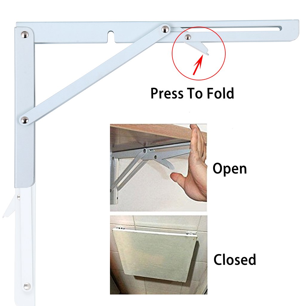 White Metal Floating Shelf Bracket Supports Decorative Max Load 300lb 2