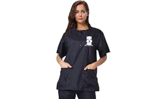 Gliitatu Dog Pet Grooming Smock for Women Men Groomer Smock Barber Jackets Hairdresser Stylist Apron